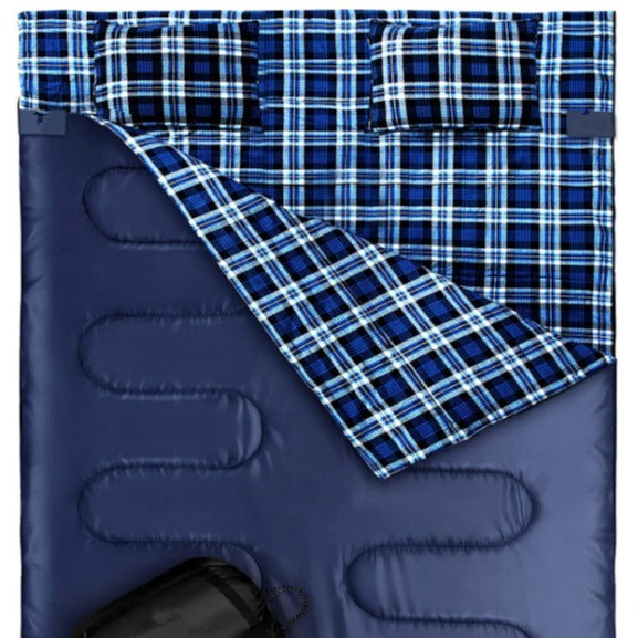 Outdoor Interlocking Hooded Envelope Camping Sleeping Bag