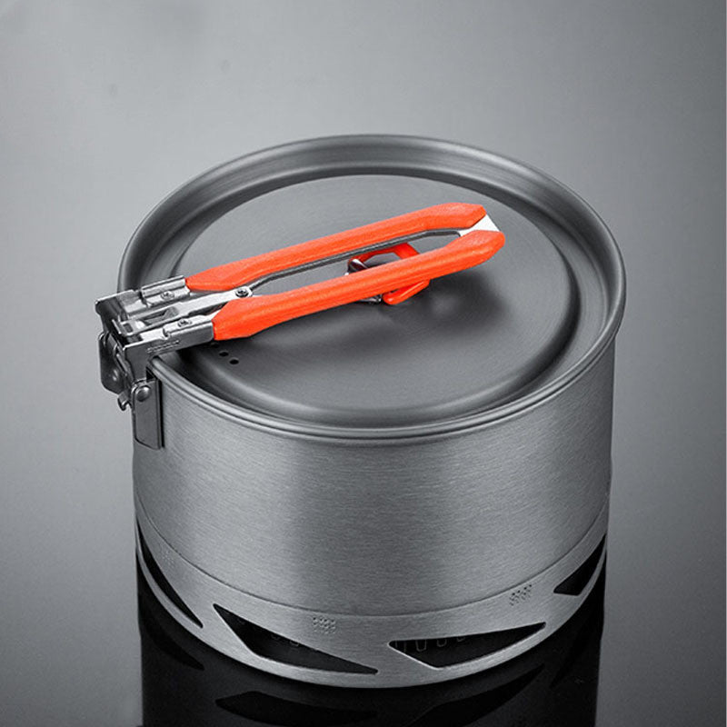 Hard Alumina Camping Cookware Set With Heat Exchanger Pot And Kettle