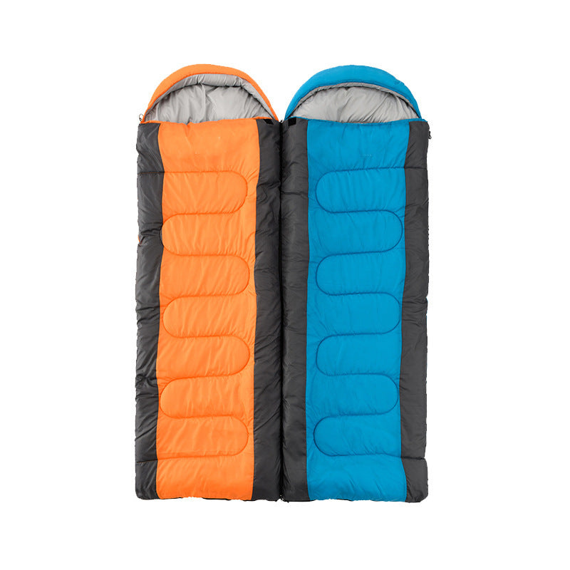 Outdoor Interlocking Hooded Envelope Camping Sleeping Bag