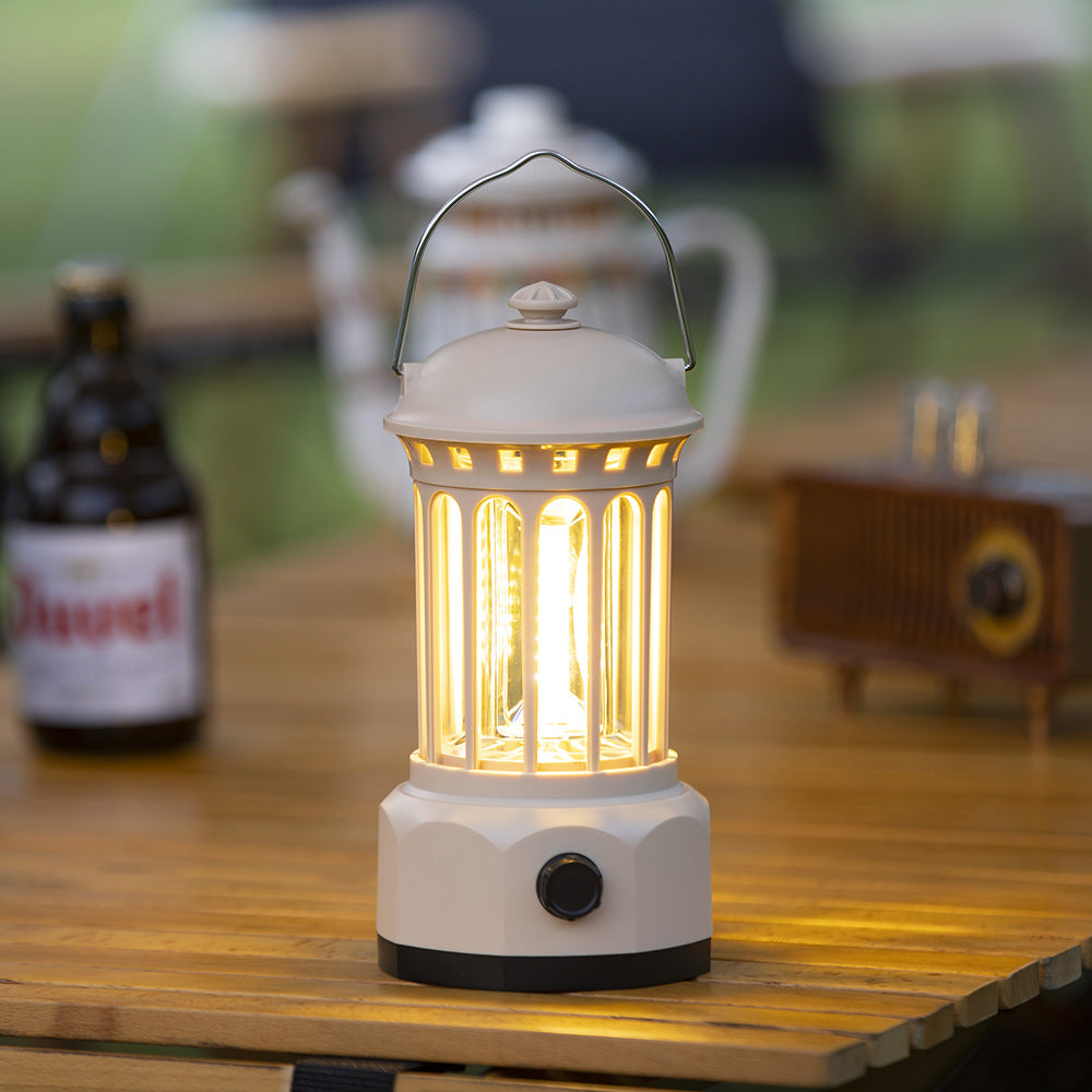 Retro COB Portable Camping Lantern For Outdoor Tent Lighting