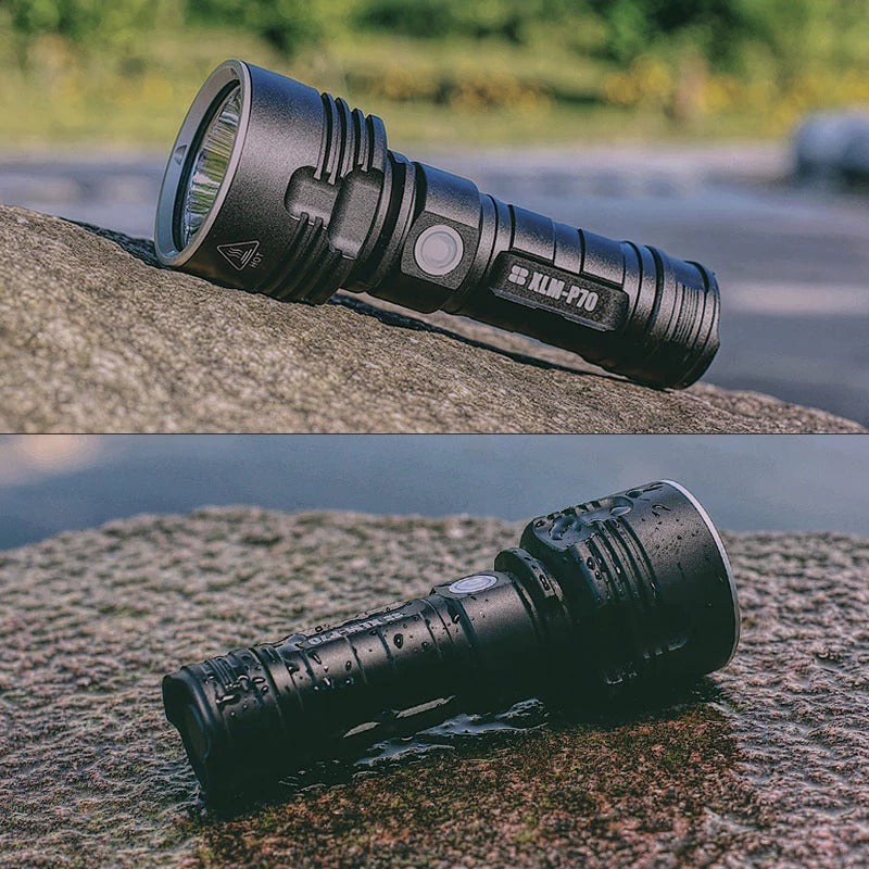Super Bright Rechargeable LED Focus Flashlight Outdoor Xenon Lamp