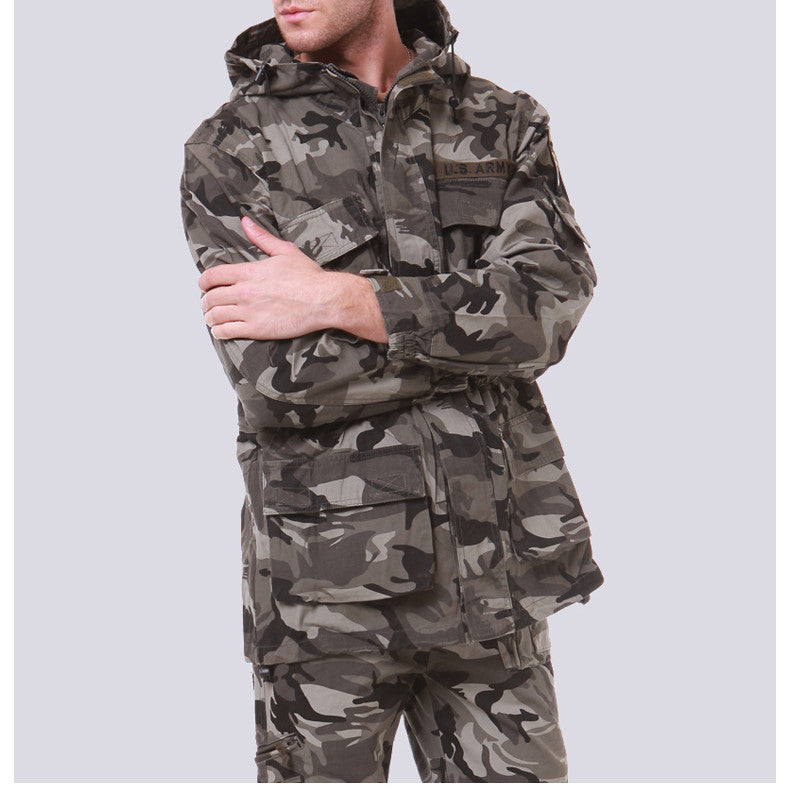Men’s Camouflage Cotton Casual Warm Windbreaker Jacket