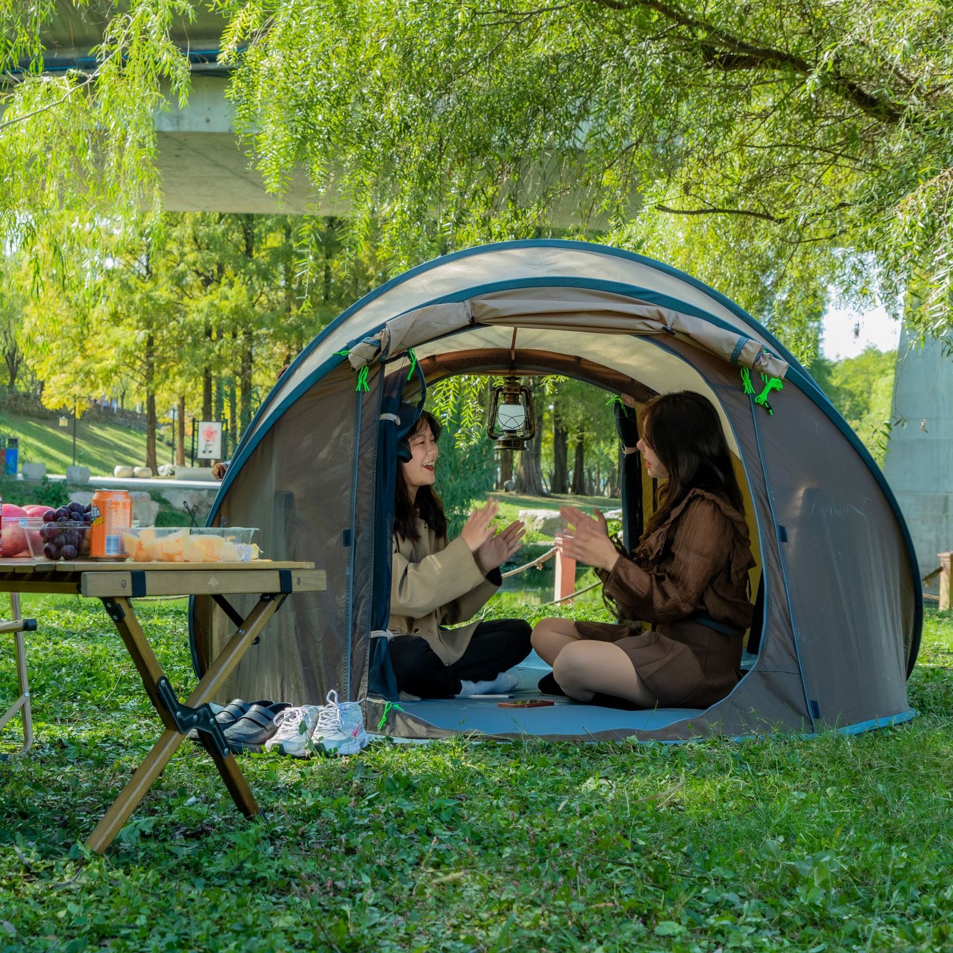 Single-Layer Automatic Pop-Up Camping Tent For Outdoor Use