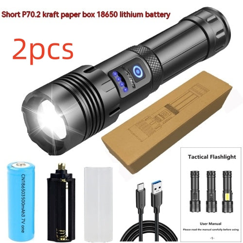 Rechargeable Strong Light Outdoor Camping Emergency Flashlight