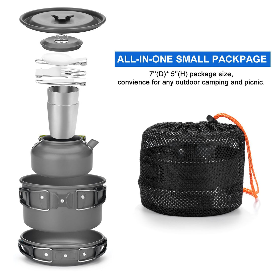 Outdoor Camping Cookware Set For Travel Hiking And Picnic