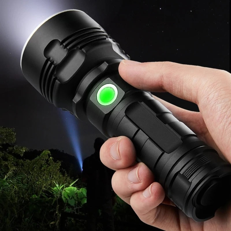 Super Bright Rechargeable LED Focus Flashlight Outdoor Xenon Lamp