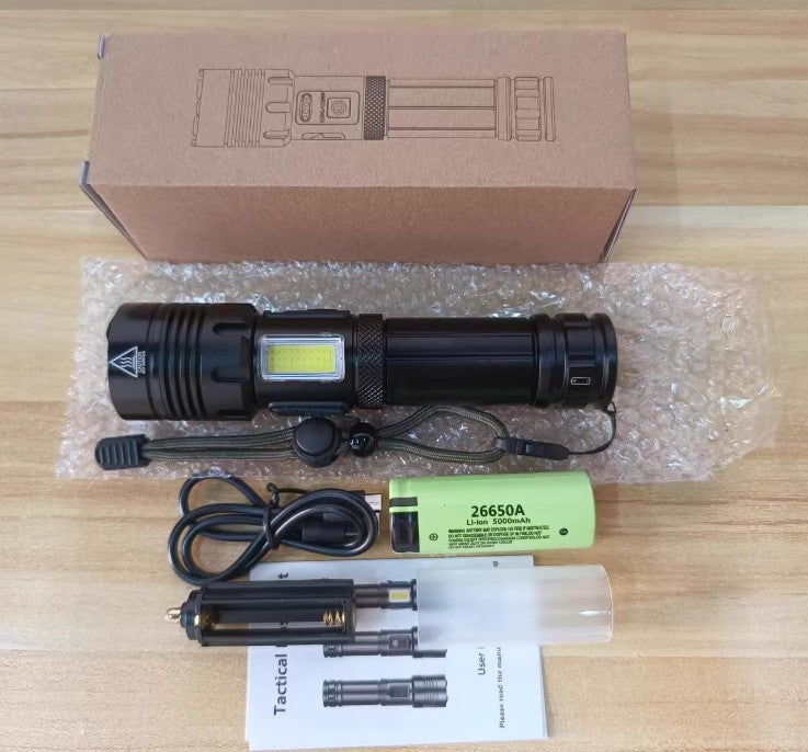 Rechargeable Strong Light Outdoor Camping Emergency Flashlight