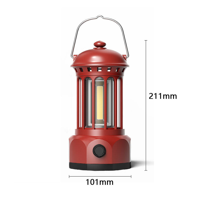 Retro COB Portable Camping Lantern For Outdoor Tent Lighting