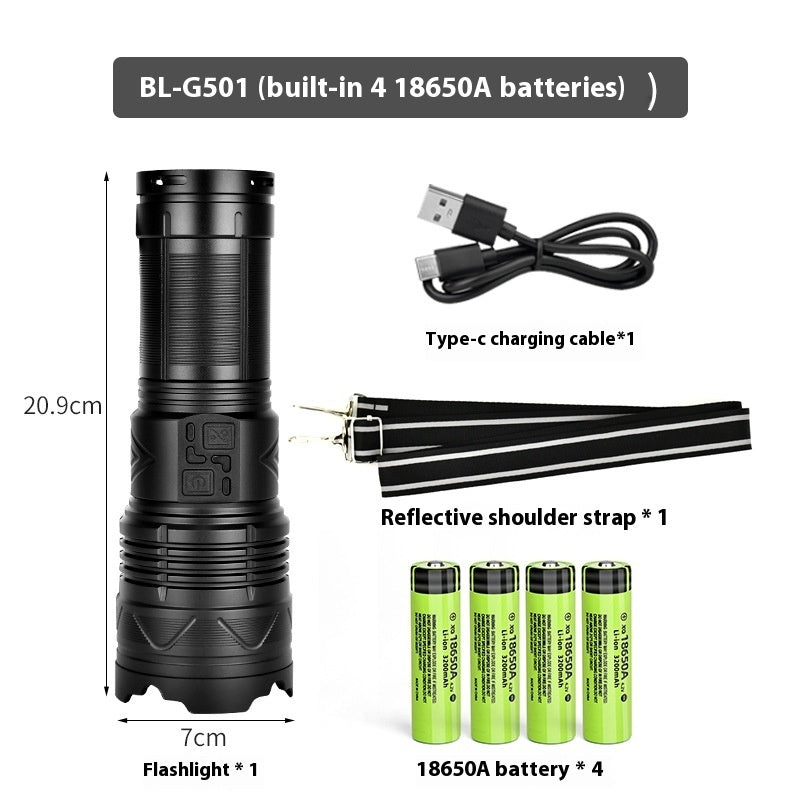 Outdoor Multifunctional Zoom High-Intensity Flashlight