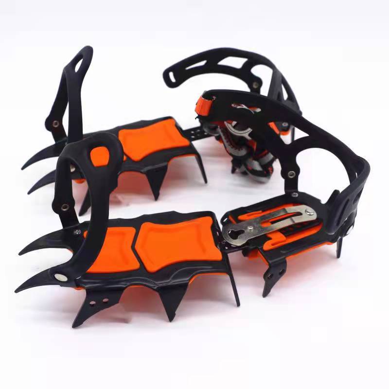 12-Tooth Non-Slip Mountaineering Crampons Shoe Covers With Straps