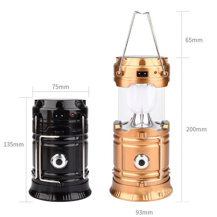 New Solar Charging Multifunctional Telescopic Camping Lantern For Outdoor Tent Use