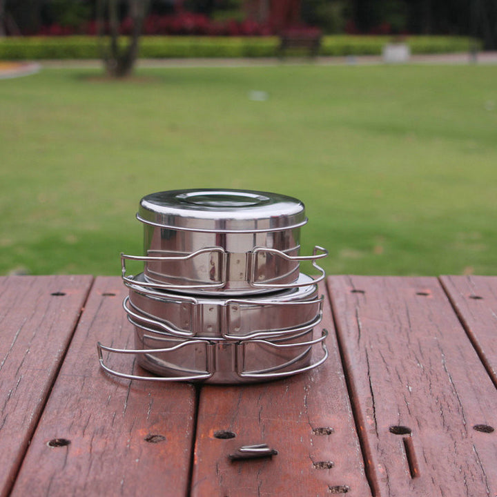 Stainless Steel Portable Outdoor Camping Cookware Set