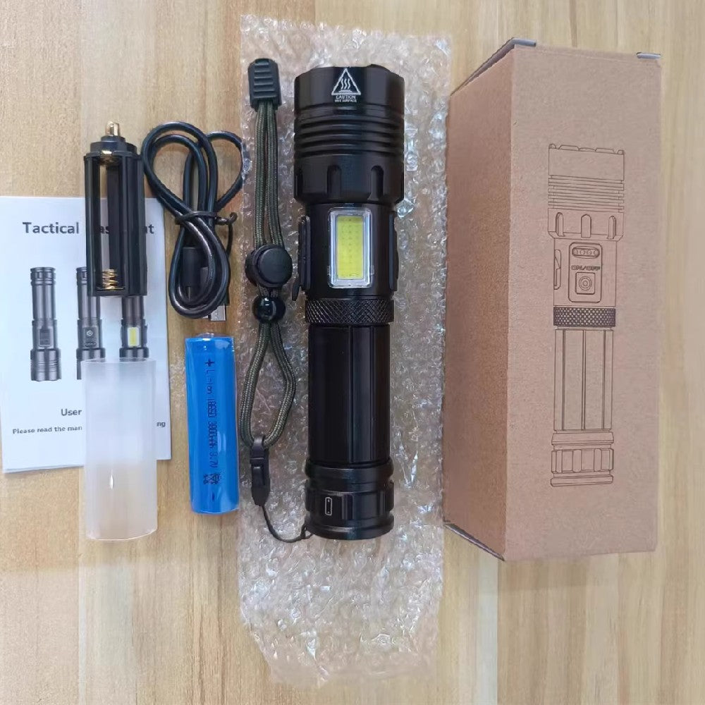 Rechargeable Strong Light Outdoor Camping Emergency Flashlight