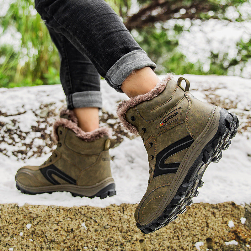 Plus Size Winter Velvet Warm Cotton Hiking Boots