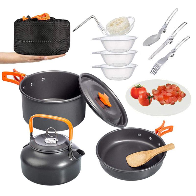 Folding Mini Camping Cookware Pot Set Combination Suit