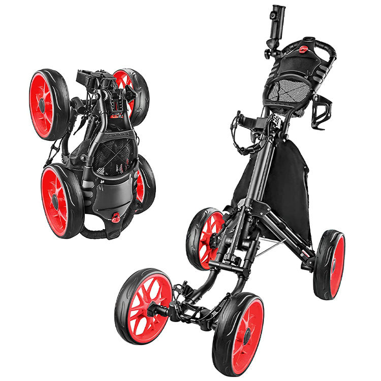 Foldable 4-Wheel Golf Trolley Cart For Golf Supplies And Transport
