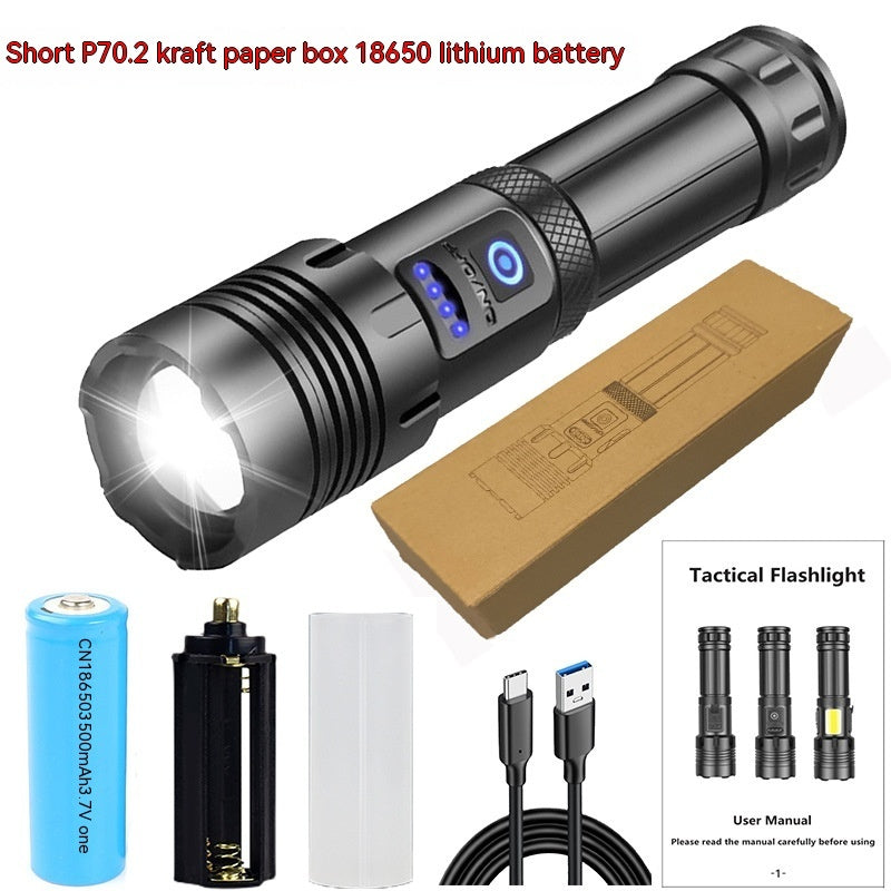 Rechargeable Strong Light Outdoor Camping Emergency Flashlight