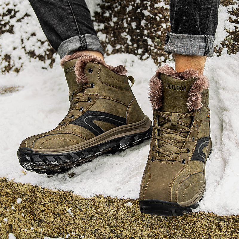 Plus Size Winter Velvet Warm Cotton Hiking Boots
