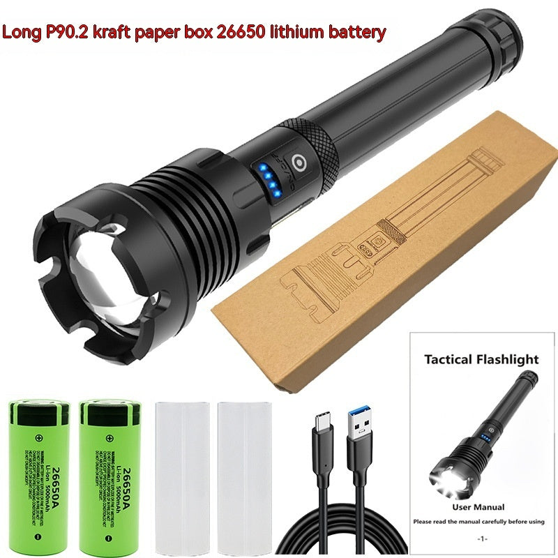 Rechargeable Strong Light Outdoor Camping Emergency Flashlight