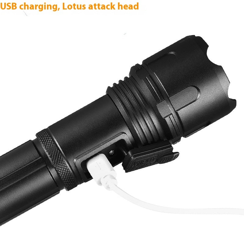 Rechargeable High Power Focusable Outdoor Flashlight