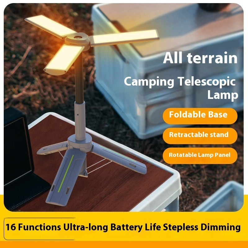 Multifunctional Rechargeable Three-Leaf Bracket Outdoor Camping Lanter