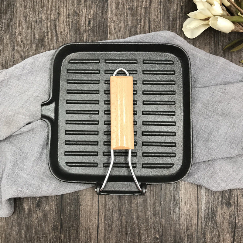 Cast Iron Folding Camping Skillet Pan For Steak Cooking