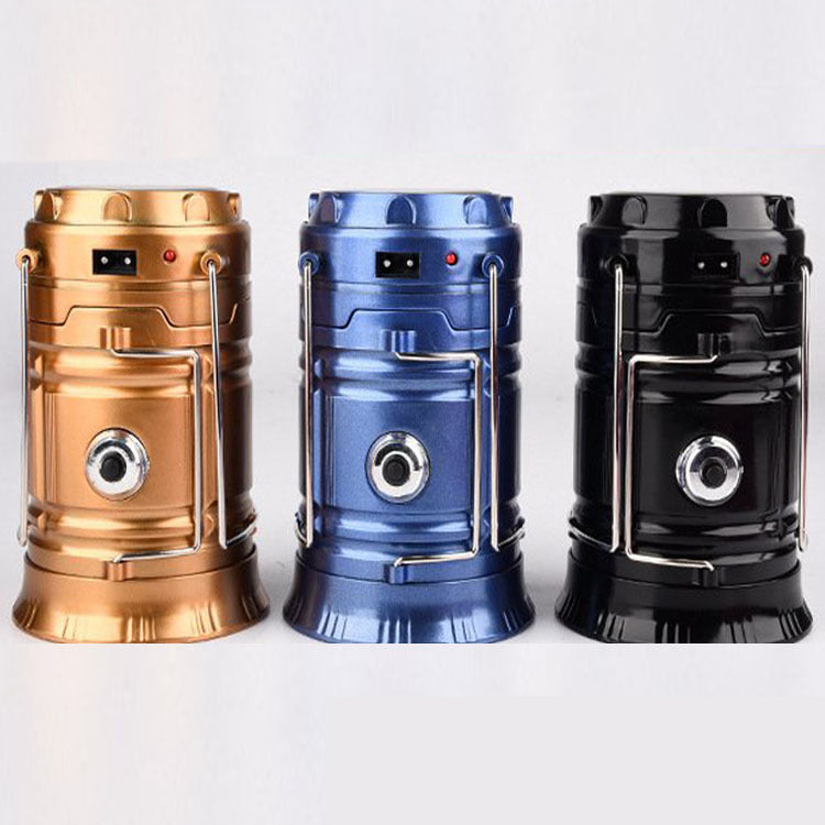 New Solar Charging Multifunctional Telescopic Camping Lantern For Outdoor Tent Use