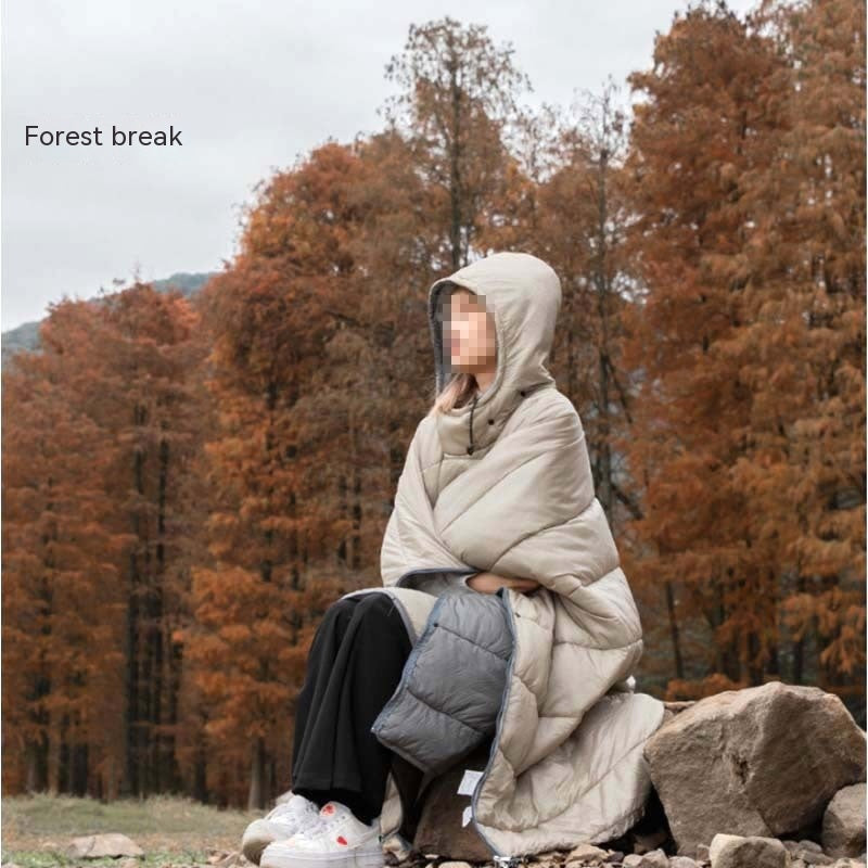 Outdoor Wearable Cloak Sleeping Bag Camping Cape Shawl Blanket