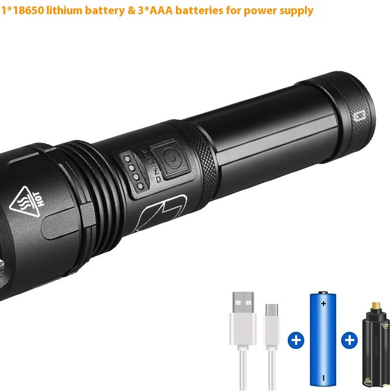 Rechargeable High Power Focusable Outdoor Flashlight
