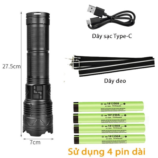 Outdoor Multifunctional Zoom High-Intensity Flashlight