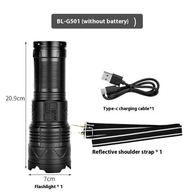 Outdoor Multifunctional Zoom High-Intensity Flashlight