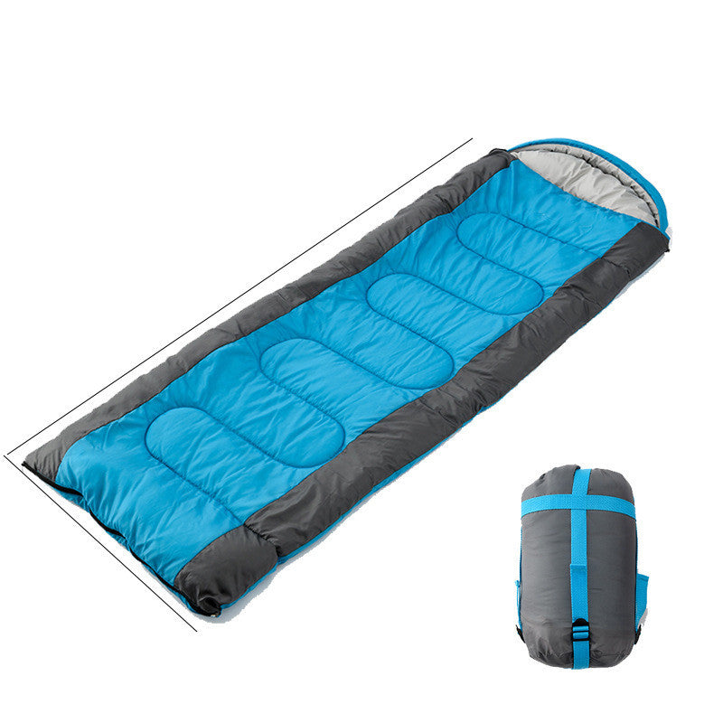 Outdoor Interlocking Hooded Envelope Camping Sleeping Bag