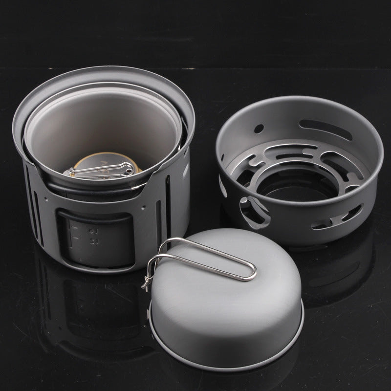 Aluminium Alloy Portable 7-Piece Camping Cookware Set For 1–2 People