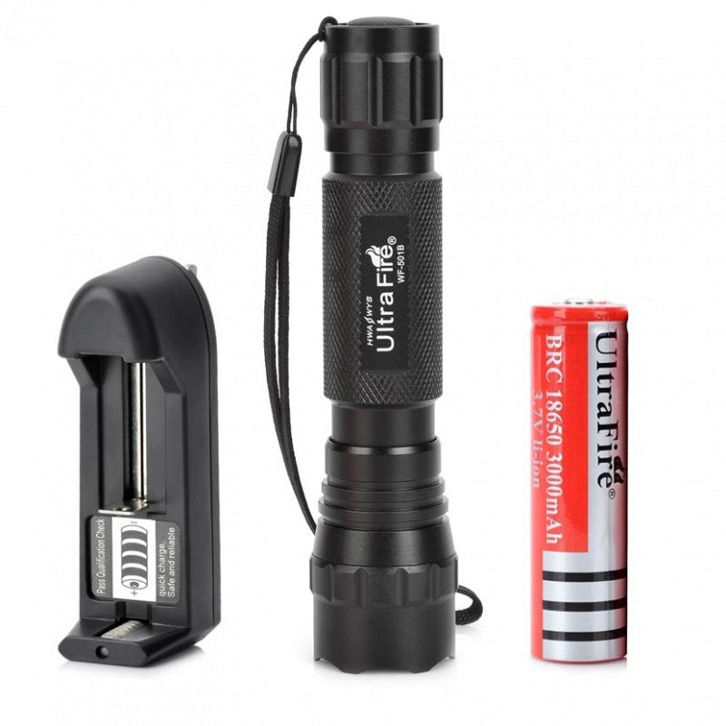 High-Power Long-Range Rechargeable LED Outdoor Flashlight