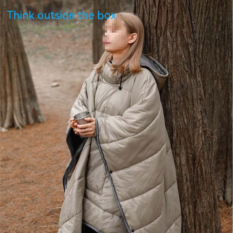 Outdoor Wearable Cloak Sleeping Bag Camping Cape Shawl Blanket