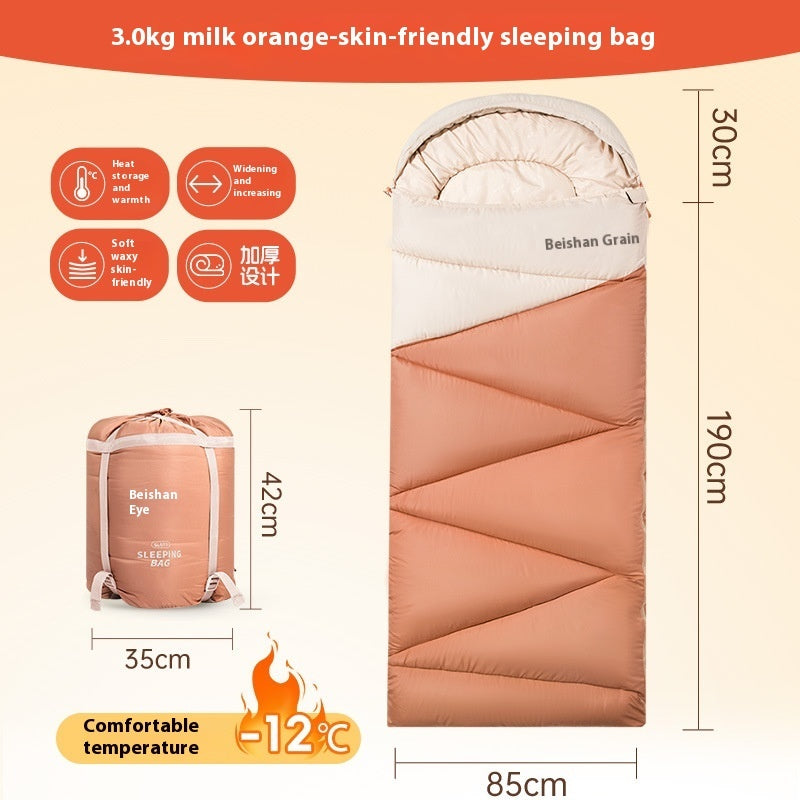 Outdoor Camping Thickened Cold Protection Warm Travel Sleeping Bag