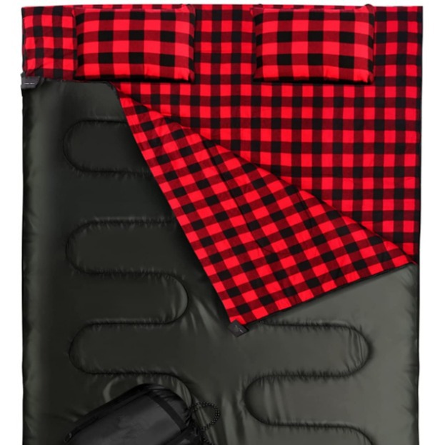 Outdoor Interlocking Hooded Envelope Camping Sleeping Bag