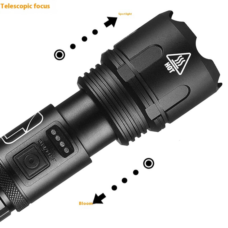 Rechargeable High Power Focusable Outdoor Flashlight