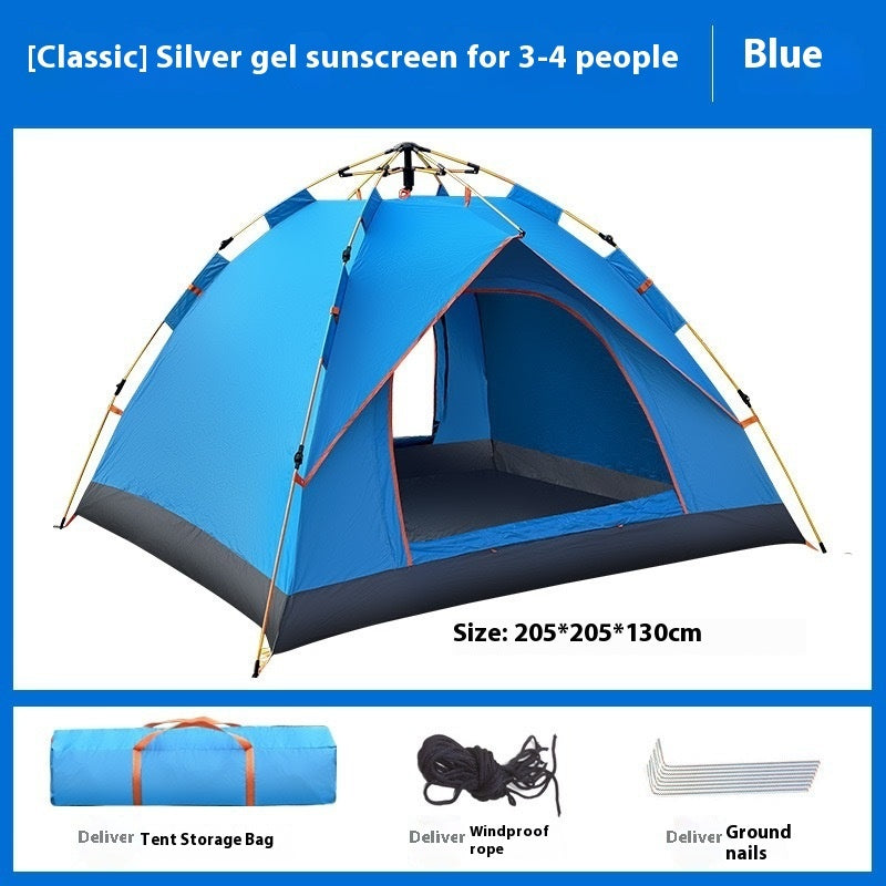 Automatic 3-4 Person Double Layer Outdoor Camping Tent Rain Sun Protection
