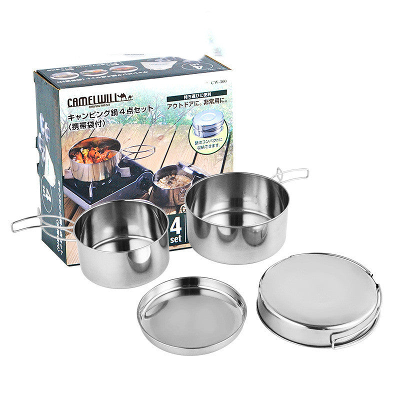 Stainless Steel Portable Outdoor Camping Cookware Set