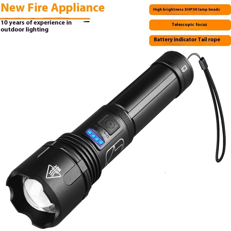 Rechargeable High Power Focusable Outdoor Flashlight
