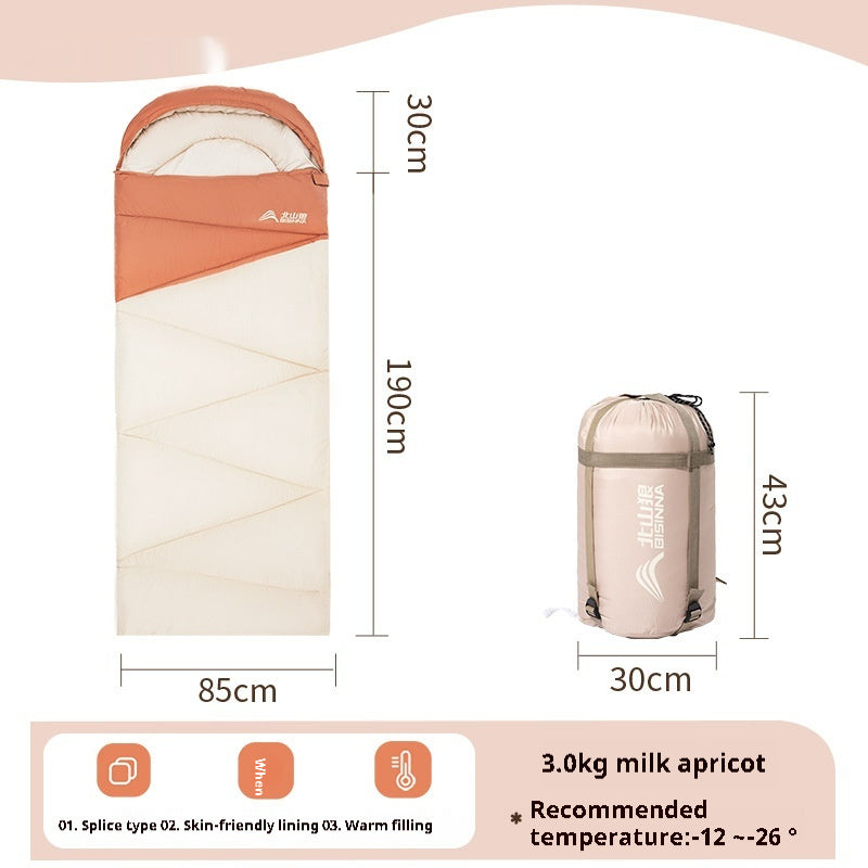Outdoor Camping Thickened Cold Protection Warm Travel Sleeping Bag
