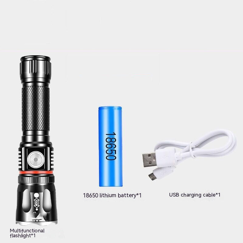 T6 Telescopic Multifunctional Strong Light Outdoor Camping Flashlight