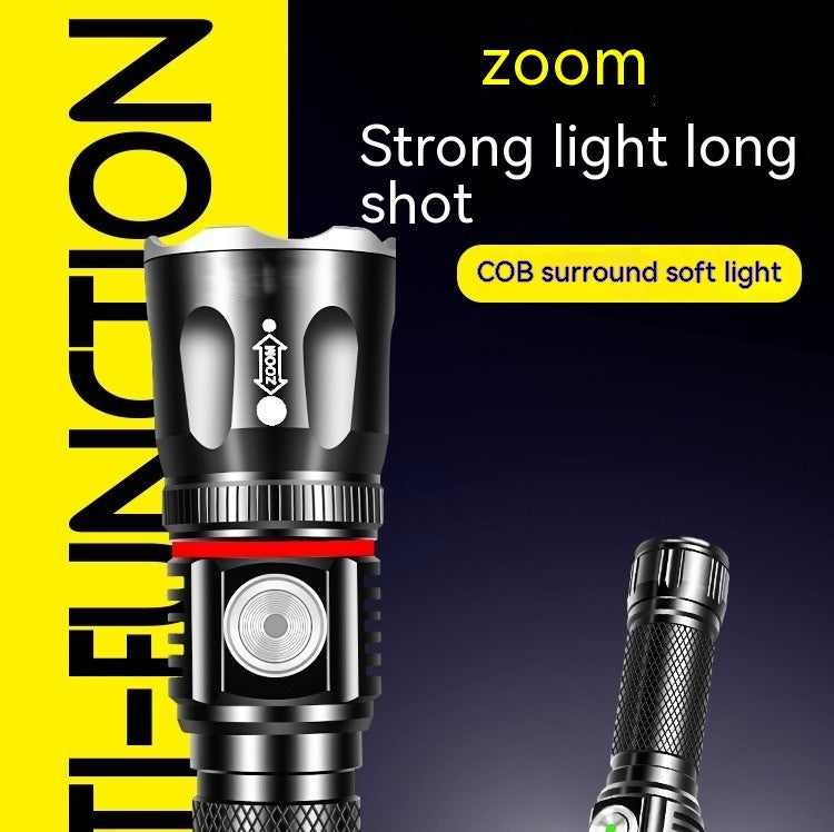 T6 Telescopic Multifunctional Strong Light Outdoor Camping Flashlight
