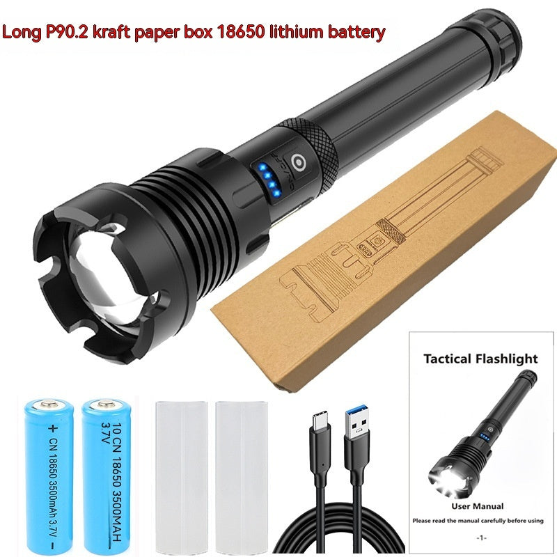 Rechargeable Strong Light Outdoor Camping Emergency Flashlight
