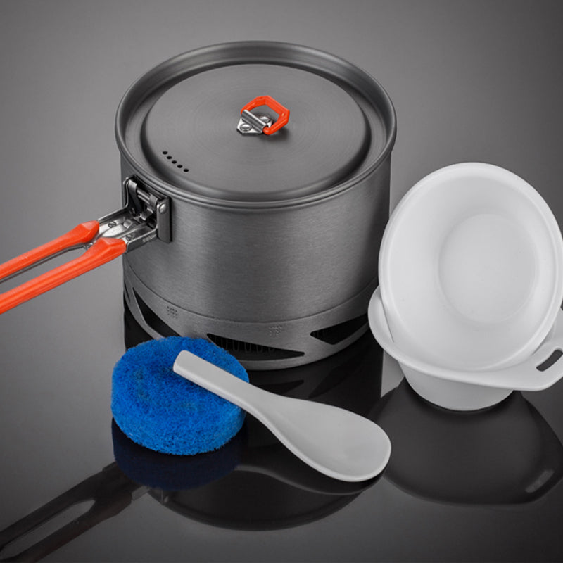 Hard Alumina Camping Cookware Set With Heat Exchanger Pot And Kettle