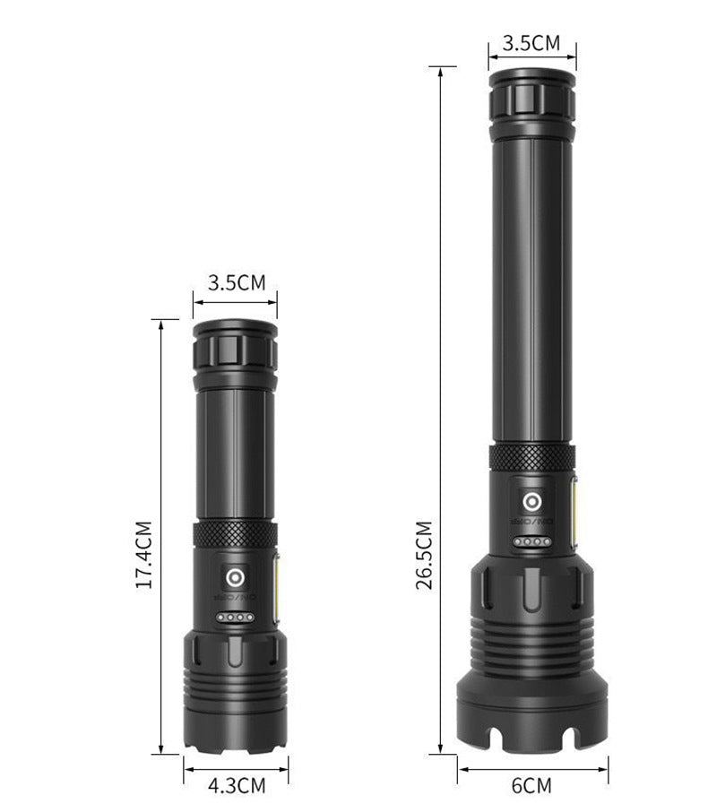 Rechargeable Strong Light Outdoor Camping Emergency Flashlight