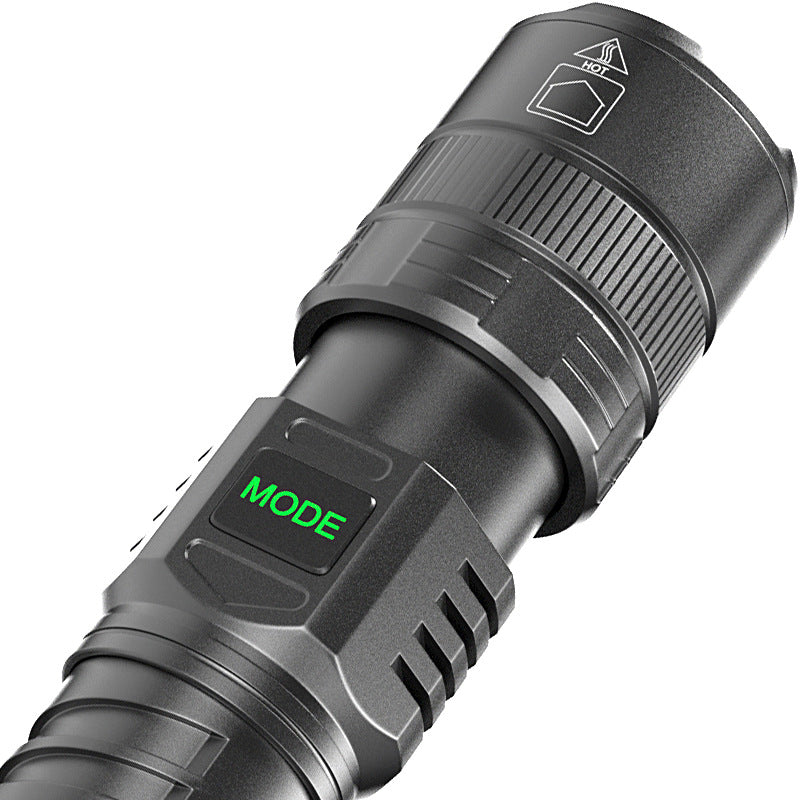 USB Rechargeable Zoom Camping Flashlight With Digital Display