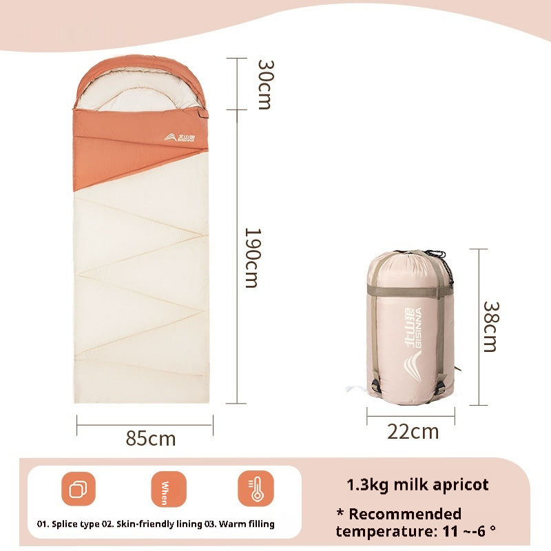 Outdoor Camping Thickened Cold Protection Warm Travel Sleeping Bag