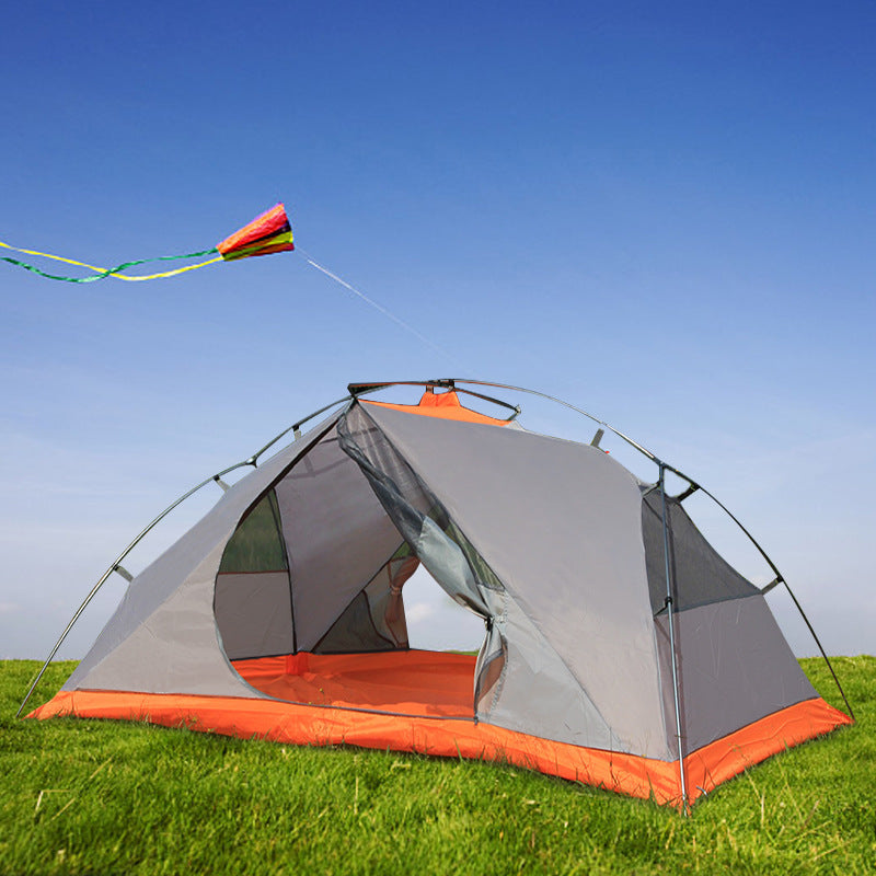 Outdoor Double-Layer Aluminum Pole Camping Tent